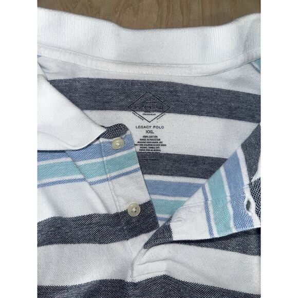 St. John’s Bay Striped Polo Shirt Men’s XXL Blue White - Picture 3 of 4